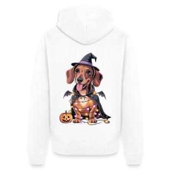 Dackel Hund Halloween Hallowiener - Unisex Premium Bio Zip Hoodie - Weiß - Hinten - Thijin (182cm)