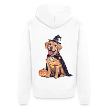 Labrador Chien Halloween - Veste à capuche bio Premium Unisexe - blanc - Dos - Thijin (182cm)