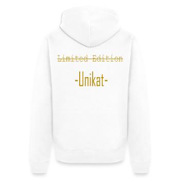 Limited Edition Unique Piece - Unisex Premium Organic Zip Hoodie - white - Back - Thijin (182cm)