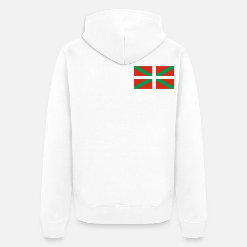 Drapeau Euskadi - Veste à capuche bio Premium Unisexe - blanc