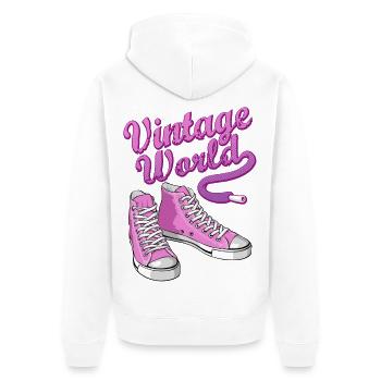 Pink vintage sneakers - Unisex Premium Bio Zip Hoodie - Weiß - Hinten - Thijin (182cm)