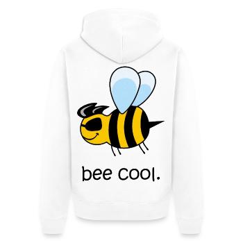 bee cool, cool bee, funny bee, be cool - Unisex Premium Organic Zip Hoodie - white - Back - Thijin (182cm)