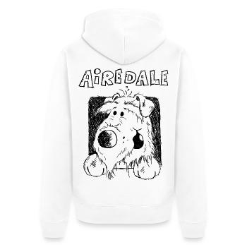 Airedale Terrier Zeichnung - Hund - Geschenk - Unisex Premium Bio Zip Hoodie - Weiß - Hinten - Thijin (182cm)