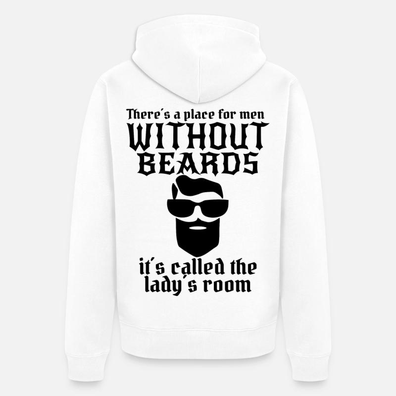 Mann mit Bart - Unisex Premium Bio Zip Hoodie - Weiß