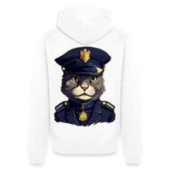 Police des chats - Veste à capuche bio Premium Unisexe - blanc - Dos - Thijin (182cm)