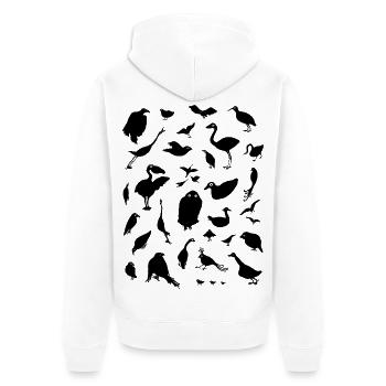 Vögel - Unisex Premium Bio Zip Hoodie - Weiß - Hinten - Thijin (182cm)