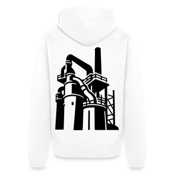 Factory Symbol Völklingen - Unisex Premium Organic Zip Hoodie - white - Back - Thijin (182cm)