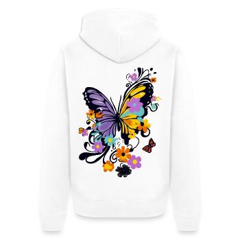 papillon coloré beau art nature - Veste à capuche bio Premium Unisexe - blanc - Dos - Thijin (182cm)