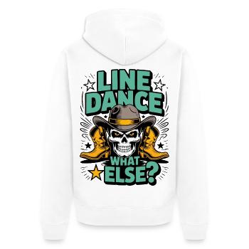 Line Dance Skull Western Boots - Unisex Premium Organic Zip Hoodie - white - Back - Thijin (182cm)