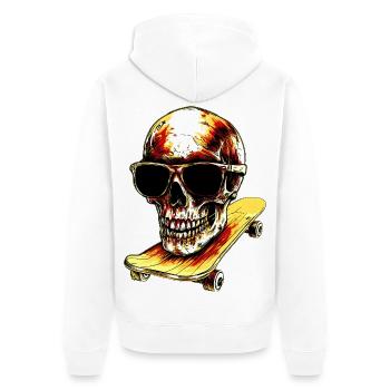 Skateur Skull - Veste à capuche bio Premium Unisexe - blanc - Dos - Thijin (182cm)