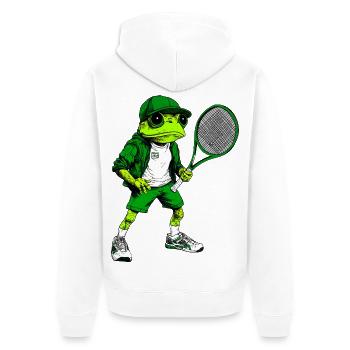 Tennis Frogs - Veste à capuche bio Premium Unisexe - blanc - Dos - Thijin (182cm)