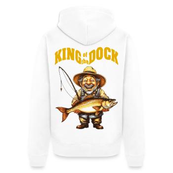 KingOTD - Unisex Premium Organic Zip Hoodie - white - Back - Thijin (182cm)