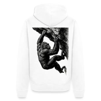 Gorille réaliste : Bloc et force de prise - Veste à capuche bio Premium Unisexe - blanc - Dos - Thijin (182cm)