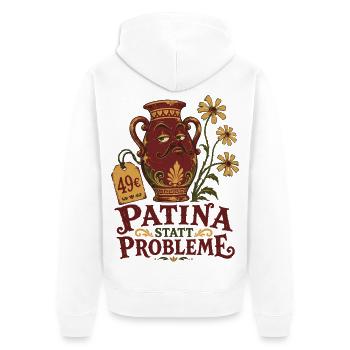Patina statt Probleme - Unisex Premium Bio Zip Hoodie - Weiß - Hinten - Thijin (182cm)