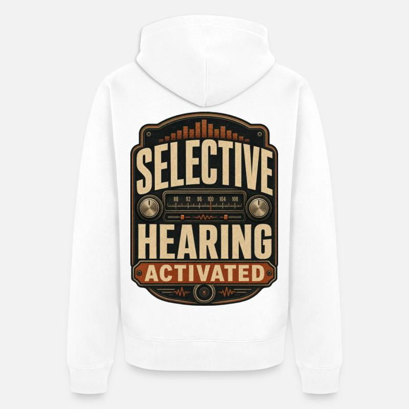 Activation de l’audition sélective - Veste à capuche bio Premium Unisexe - blanc