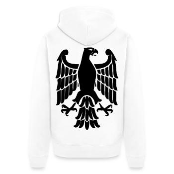 Adler - Unisex Premium Bio Zip Hoodie - Weiß - Hinten - Thijin (182cm)