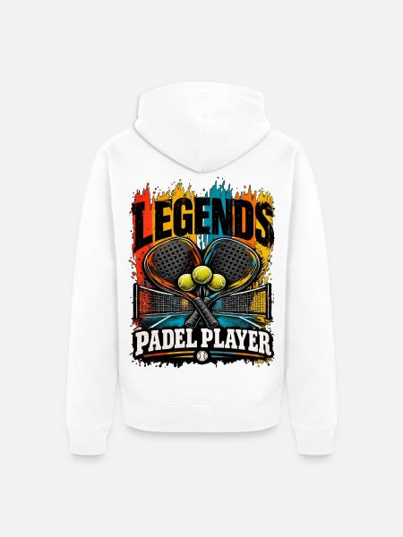 Padel Spieler | Padel Legend - Unisex Premium Bio Zip Hoodie - Weiß