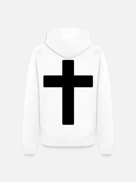 Kreuz - Unisex Premium Bio Zip Hoodie - Weiß