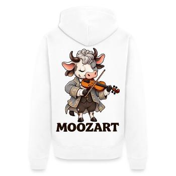 Cute Cow Mozart Wortspiel Klassische Musik Geiger Kunst - Unisex Premium Bio Zip Hoodie - Weiß - Hinten - Thijin (182cm)