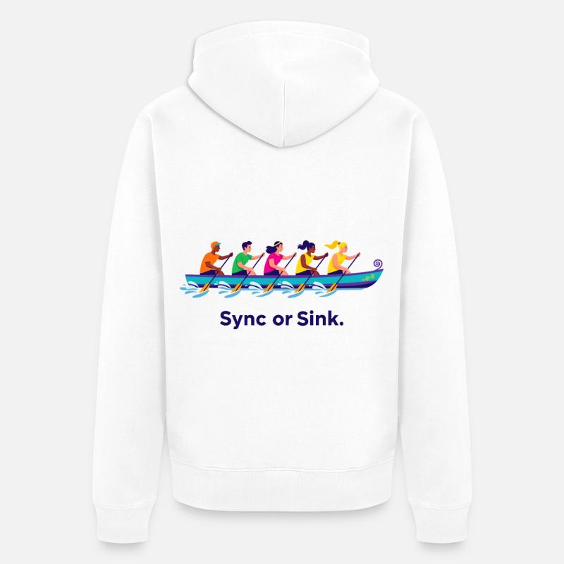 Équipe de bateau-dragon - Veste à capuche bio Premium Unisexe - blanc