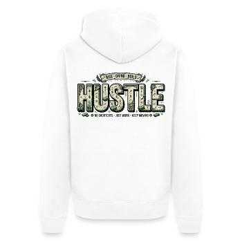 Hustle-Banknoten-Mosaik - Unisex Premium Bio Zip Hoodie - Weiß - Hinten - Thijin (182cm)