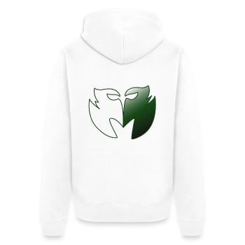 Moslem College Jacke - Unisex Premium Bio Zip Hoodie - Weiß - Hinten - Thijin (182cm)