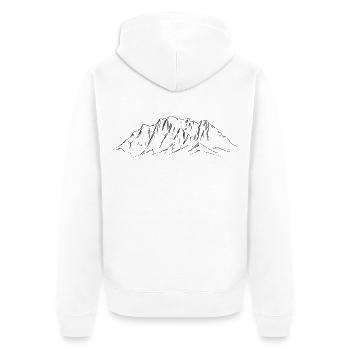 Zugspitze - höchster Berg Deutschland - Unisex Premium Bio Zip Hoodie - Weiß - Hinten - Thijin (182cm)