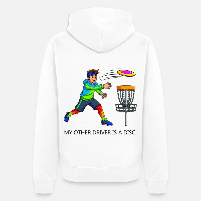 Lecteur de disc golf - Veste à capuche bio Premium Unisexe - blanc
