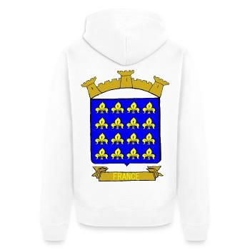 BLASON ROYAUME DE FRANCE - Veste à capuche bio Premium Unisexe - blanc - Dos - Thijin (182cm)