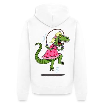 Tyrannosaurus cunning - Unisex Premium Organic Zip Hoodie - white - Back - Thijin (182cm)
