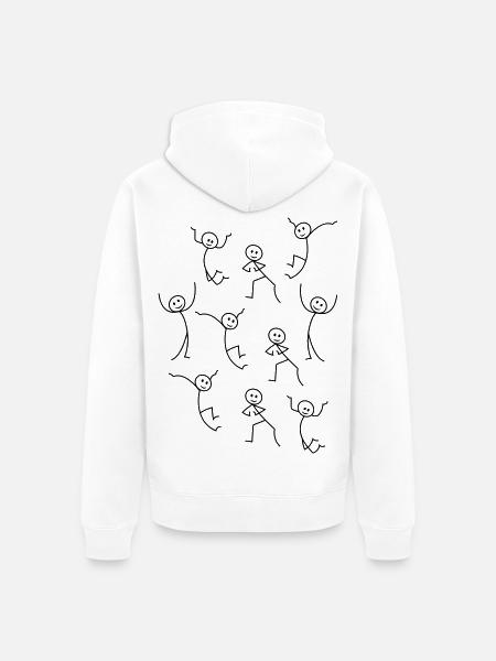 happy people - Unisex Premium Organic Zip Hoodie - white