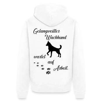 Hund lustiger Spruch - Unisex Premium Bio Zip Hoodie - Weiß - Hinten - Thijin (182cm)