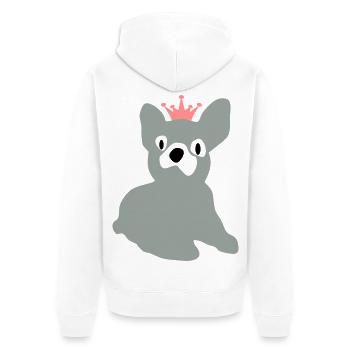 dog - Unisex Premium Organic Zip Hoodie - white - Back - Thijin (182cm)
