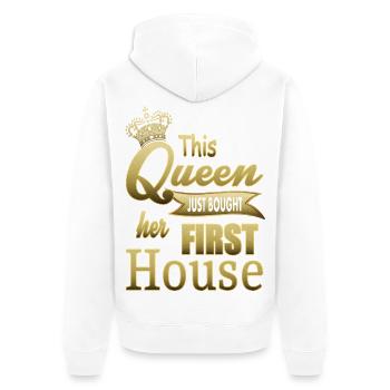 Cette reine vient d’acheter sa première maison - Veste à capuche bio Premium Unisexe - blanc - Dos - Thijin (182cm)