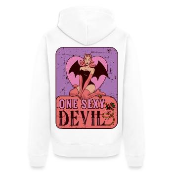 Sexy devil - Unisex Premium Organic Zip Hoodie - white - Back - Thijin (182cm)