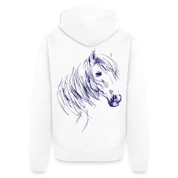 Cheval Equitation Chevaux Sport equestre - Veste à capuche bio Premium Unisexe - blanc - Dos - Thijin (182cm)