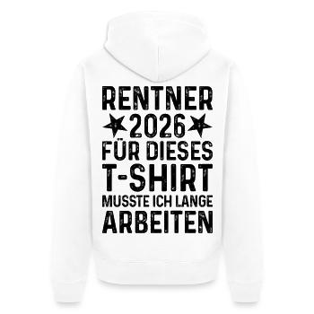 Retraité 2026 TShirt Grunge Pension Dictons Retraite - Veste à capuche bio Premium Unisexe - blanc - Dos - Thijin (182cm)