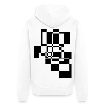 Abstrakte Formen und Muster Geschenk - Unisex Premium Bio Zip Hoodie - Weiß - Hinten - Thijin (182cm)
