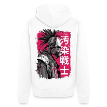 Punk warrior with characters - Unisex Premium Organic Zip Hoodie - white - Back - Thijin (182cm)
