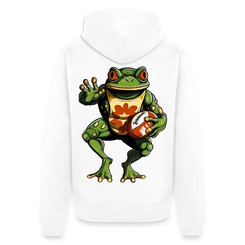 Rugby des Grenouilles - Veste à capuche bio Premium Unisexe - blanc - Dos - Thijin (182cm)