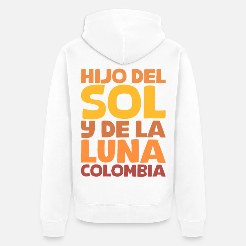 Fils du Soleil et de la Lune Colombie - Veste à capuche bio Premium Unisexe - blanc