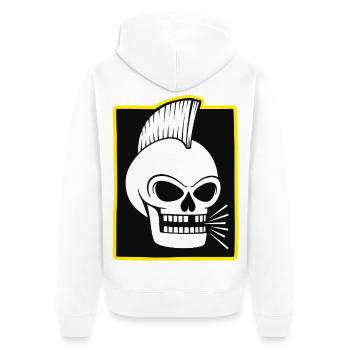 Crâne punk rock avec crête - Veste à capuche bio Premium Unisexe - blanc - Dos - Thijin (182cm)