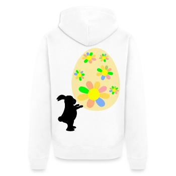 Cadeaux de Pâques de lapins de Pâques pour les lapins de Pâques - Veste à capuche bio Premium Unisexe - blanc - Dos - Thijin (182cm)