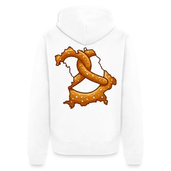 Bavaria Brezn | Herzhaftes Bayern - Unisex Premium Bio Zip Hoodie - Weiß - Hinten - Thijin (182cm)