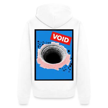 VOID - Unisex Premium Bio Zip Hoodie - Weiß - Hinten - Thijin (182cm)
