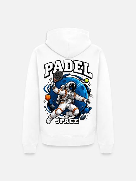 Padel Astronaut Space - Unisex Premium Bio Zip Hoodie - Weiß