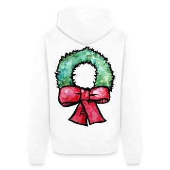 Grüne Afro-Krone mit roter Schleife - Unisex Premium Bio Zip Hoodie - Weiß - Hinten - Thijin (182cm)