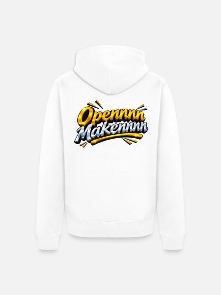 Openmm Make nn Metal Shine - Unisex Premium Bio Zip Hoodie - Weiß