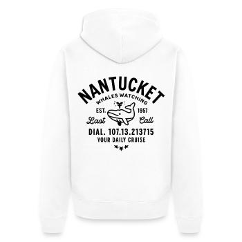Nantucket Whale watching last call - Veste à capuche bio Premium Unisexe - blanc - Dos - Thijin (182cm)