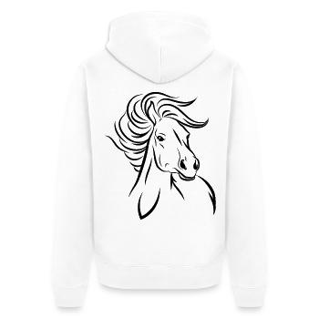 Cheval cheval - Veste à capuche bio Premium Unisexe - blanc - Dos - Thijin (182cm)